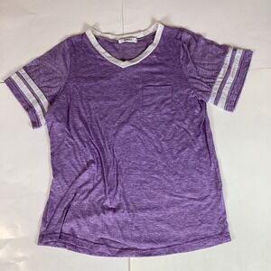 MSJ Womens T Shirt Top Size M Medium Short Sleeve V Neck Casual Comfort Soft